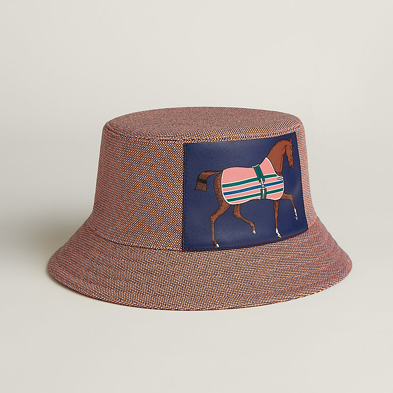 素材麻HERMES エルメス リネン ハット 57サイズ 麻 帽子 aq6015 - 帽子